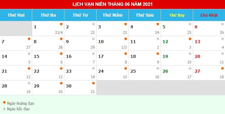 Lịch xem ngày đào móng,làm nhà, sửa nhà tháng 6/2021